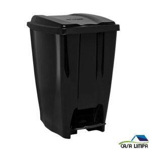 LIXEIRA ECO NATURE COM PEDAL PRETA 7 LITROS JAGUAR