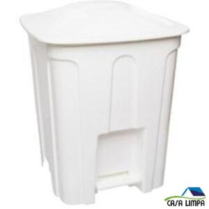 LIXEIRA COM PEDAL 15 LTS BRANCA JAGUAR