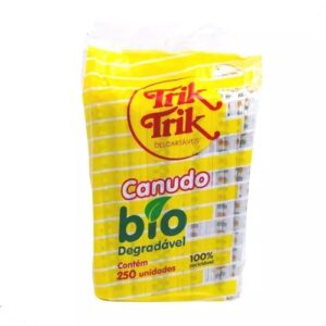 CANUDOS BIODEGRADAVEL TRIK TRIK MILK SHAKE COM 250 UNIDADES