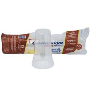 COPO PLASTICO DESCARTAVEL 550ML CRISTALCOPO PP C/ 50