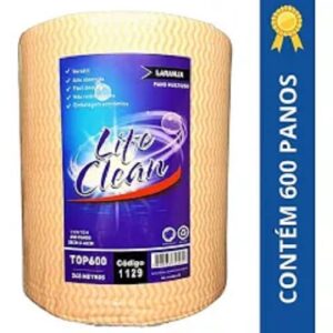 PANO MULTIUSO LIFE CLEAN LARANJA COM 600 PANOS  300 MTS