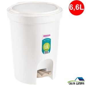 LIXEIRA SANREMO CASABLANCA COM PEDAL BRANCA 6,6LTS