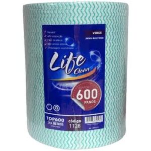 PANO MULTIUSO LIFE CLEAN VERDE COM 600 PANOS  300 MTS