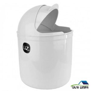 LIXEIRA UZ UTILIDADES BRANCA TAMPA RETRATIL 4 LITROS