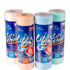 PANO MULTIUSO LIFE CLEAN LARANJA COM 50 PANOS  25 MTS