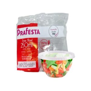 POTE BOWL 250 ML PRAFESTA COM 20 UNIDADES
