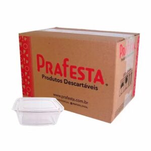 POTE RETANGULAR 500ML PRAFESTA CAIXA COM 6 PCT COM 24 UNID.
