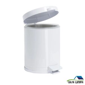 LIXEIRA BRANCA VIEL COM PEDAL TAMPA BRANCA EM PP 4,5 LTS