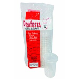 POTE REDONDO PRAFESTA 350 ML PRAFESTA COM TAMPA 24 UN