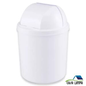 LIXEIRA EM PP BRANCA VIEL PIA 3 LITROS COM TAMPA RETRATIL