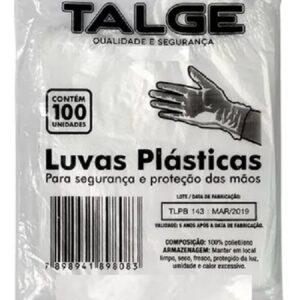 LUVAS PLASTICAS TALGE COM 100 UNIDADES