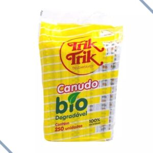 CANUDOS BIODEGRADAVEL TRIK TRIK MILK SHAKE BLACK COM 250 UNIDADES