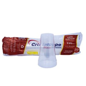 COPO PLASTICO DESCARTAVEL 330ML CRISTALCOPO PP C/ 50