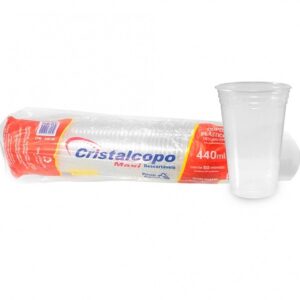 COPO PLASTICO DESCARTAVEL 440ML CRISTALCOPO PP C/ 50