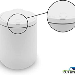 LIXEIRA MULTIUSO VIEL BRANCA 6 LITROS EM PP COM TAMPA CLICK