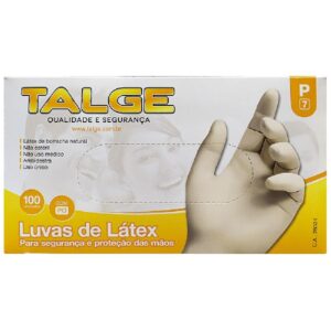 LUVAS DE LÁTEX P7 TALGE COM PÓ 100 UNIDADES
