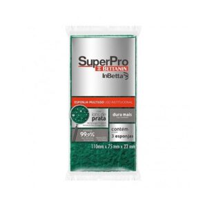 ESPONJA MULTIUSO DUPLA FACE SUPERPRO BETTANIN C/ 3 UNIDADES