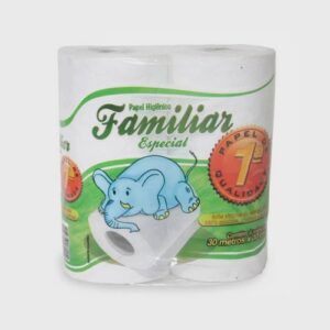PAPEL HIGIENICOFAMILIAR ESPECIAL FOLHA SIMPLES 4 ROLOS 30 MTS X 10CM