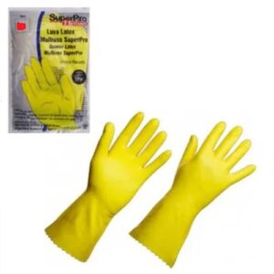 LUVAS LATEX C/ INTERIOR FLOCADO SUPERPRO BETTANIN AMARELA P