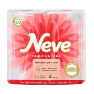 PAPEL HIGIÊNICO NEVE FOLHA DUPLA 4 ROLOS DE 20 M X 10 CM CADA