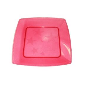 PRATO PEQUENO SQUARE VERMELHO C/10 PLASTILANIA