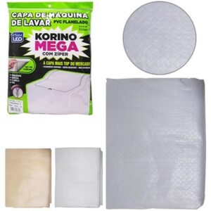 CAPA DE MÁQUINA DE LAVAR KORINO MEGA C/ ZIPER TAM. G  69CMX66CMX91CM PLAST LEO