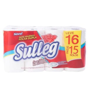 PAPEL HIGIENICO SULLEG FOLHA DUPLA LEVE 16 PAGUE 15 C/16 ROLOS DE 30MTS X 10CM