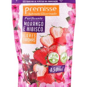 SABONETE GLICERINADO PREMISSE MORANGO E HIBISCO  REFIL 450ML