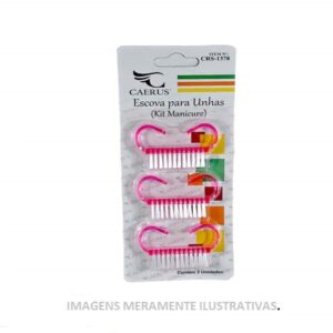 ESCOVAS PARA UNHAS (KIT MANICURE) C/ 3 ANIDADES PLASTICO E NYLON