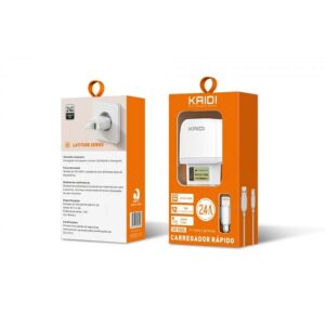 CARREGADOR RÁPIDO C/ CABO IOS LIGHTNING 2,4A 12W DUPLO USB