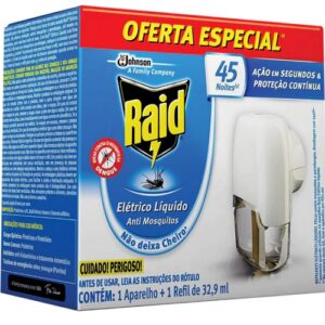 RAID ELÉTRICO LÍQUIDO ANTI MOSQUITOS (APARELHO+REFIL 32,9ML)