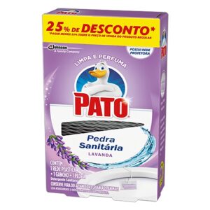 PEDRA SANITARIA PATO LAVANDA CONTÉM 1 REDE PLASTICA 1 GANCHO E 1 PEDRA
