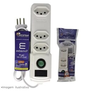 FILTRO DE LINHA 3 SAIDAS E 3 PINOS BIVOLT 127-220 VOLTS 10A