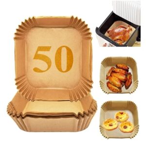 FORRO ANTIADERENTE QUADRADO DESCARTÁVEL C/ 50 UNIDADES PARA AIR FRIYERS