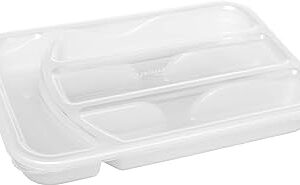 PORTA TALHERES COM TAMPA EM PLATICO BRANCO JAGUAR