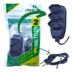 EXTENSÃO ELÉTRICA 2 METROS MULTIUSO BIPOLAR 10A  BIVOLT 127-220 VOLTS 10A