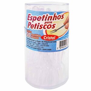 ESPETINHOS PARA PETISCOS PLASTICOS CRISTAL 50 UNIDADES
