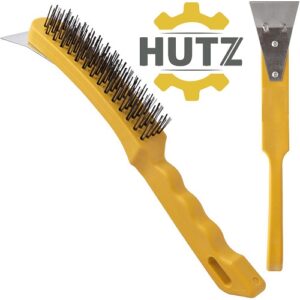 ESCOVA DE AÇO CABO EM PP COM ESPATULA EM AÇO