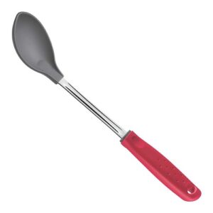 COLHER PARA ARROZ EM NYLON AÇO INOX E PLASTICO VERMELHO