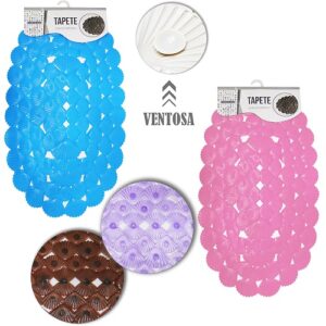 TAPETE OVAL DE PVC PARA BOX/BANHEIRO COSY BRANCO