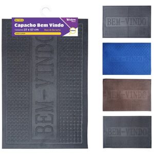 CAPACHO BEM VINDO RETANGULAR AZUL 58 X 37 CM