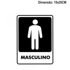 PLACAS DE SINALIZAÇÃO – BANHEIRO MASCULINO TAMANHO 15X20