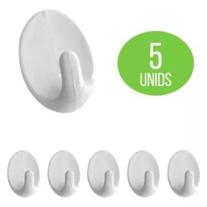 GANCHOS ADESIVOS BRANCO CAPACIDADE 1.0KG 5 UNIDADES