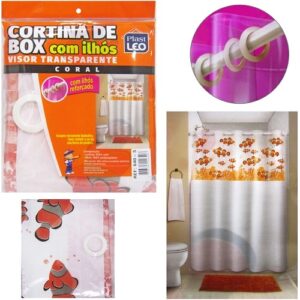 CORTINA DE BOX COM ILHÓS C/ VISOR TRANSPARENTE 1,35 X 2 M