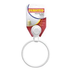 SUPORTE PARA TOALHA COM VENTOSA PERFETTO BRANCA