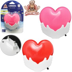 LUMINÁRIA DE PAREDE CORAÇÃO BIVOLT LED C/ INTERRUPTOR