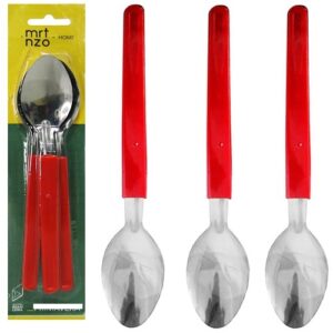 COLHERES DE MESA KIT 3 PEÇAS CABO VERMELHO – MRTNZO – HOME