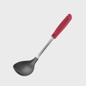 CONCHA DE NYLON AÇO INOX E CABO PLASTICO VERMELHO