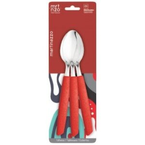 COLHERES DE MESA KIT 3 PEÇAS CABO VERMELHO – MRTNZO – PLEMONTE