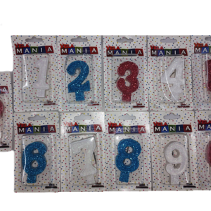 VELA GLITER AZUL ANIVERSÁRIO Nº 8